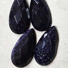 18X35MM FACETED PEAR CABOCHON BLUE GOLD STONE(4PCS/BAG)